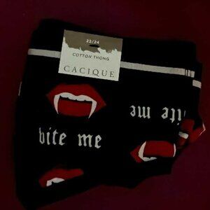 Cacique Intimates Wide Band Cotton Thong panty  NEW W/tags